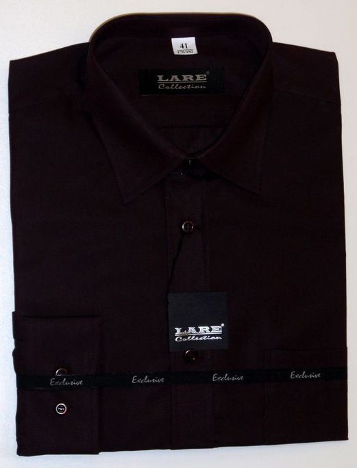 Jednobarevné pánské košile  BAVLNĚNÉ s DLOUHÝM rukávem-GALLANT G4 - BORDOVÁ