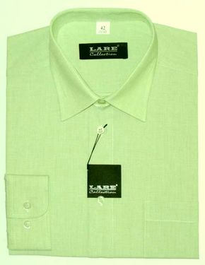 Jednobarevné košile - DLOUHÝ rukáv - COMFORT FIT-BARVA  A5 - SVĚTLE ZELENÁ