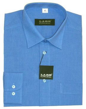 Jednobarevné košile - DLOUHÝ rukáv - COMFORT FIT-BARVA A8 - MODRÁ