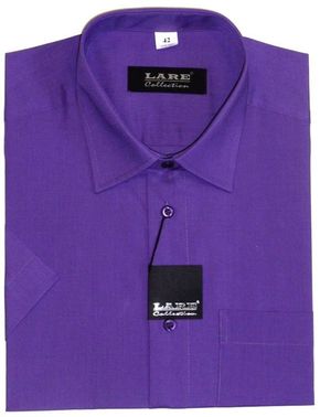 Jednobarevné košile - KRÁTKÝ rukáv - COMFORT FIT-BARVA 145 - STŘEDNĚ FIALOVÁ