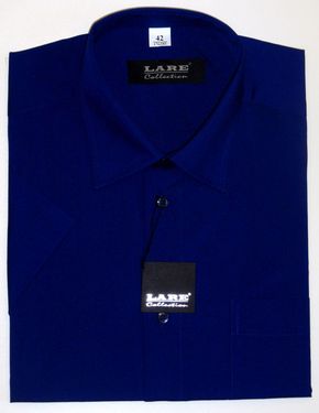 Jednobarevné košile - KRÁTKÝ rukáv - COMFORT FIT-BARVA 90 - TMAVĚ MODRÁ