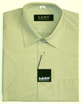 Jednobarevné košile - KRÁTKÝ rukáv - COMFORT FIT-BARVA A 26163 - ŠEDÁ