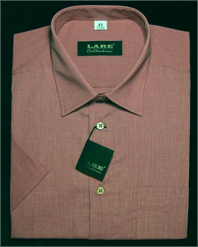 Jednobarevné košile - KRÁTKÝ rukáv - COMFORT FIT-BARVA 21 - STARORŮŽOVÁ