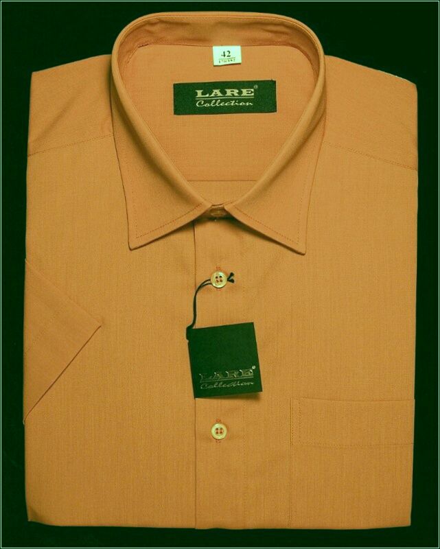 Jednobarevné košile - KRÁTKÝ rukáv - COMFORT FIT-BARVA  97 - TMAVĚ LOSOSOVÁ