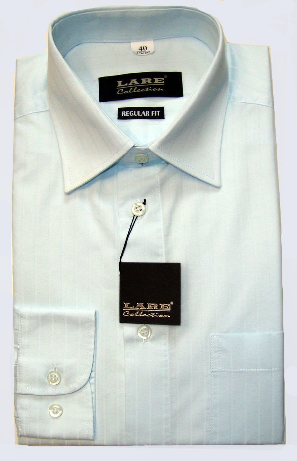 Vzorované pánské košile s DLOUHÝM rukávem - REGULAR FIT a SLIM FIT-THOMAS T5 - SVĚTLE MODRÁ