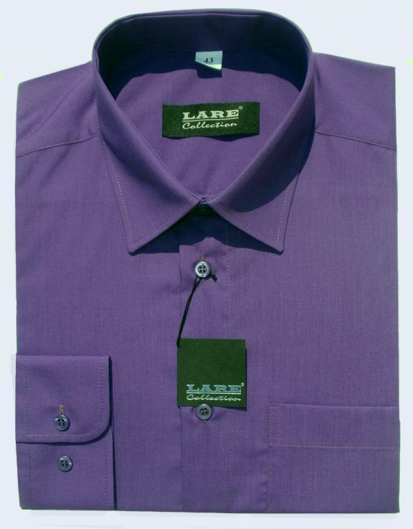 Jednobarevné košile - DLOUHÝ rukáv - COMFORT FIT-BARVA 144 - JASNĚ FIALOVÁ