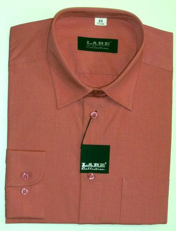 Jednobarevné košile - DLOUHÝ rukáv - COMFORT FIT BARVA 104 - STARORŮŽOVÁ