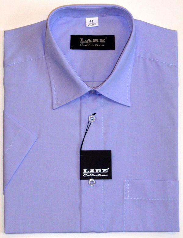 Jednobarevné košile - KRÁTKÝ rukáv - COMFORT FIT BARVA 119 - SVĚTLE FIALOVÁ