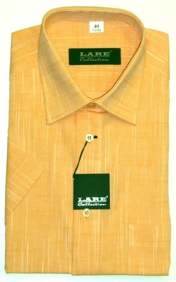 Jednobarevné košile - KRÁTKÝ rukáv - SLIM FIT a REGULAR FIT-STREET S2 - ORANŽOVÁ