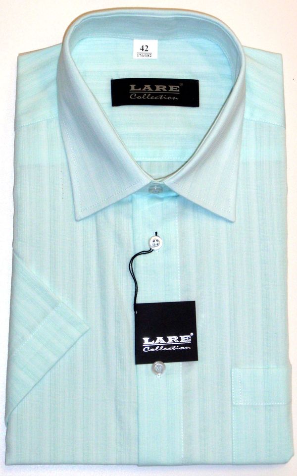 Jednobarevné košile - KRÁTKÝ rukáv - SLIM FIT a REGULAR FIT-GALLANT G74 - SVĚTLE TYRKYSOVÁ