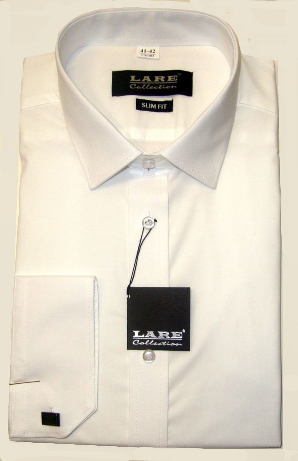 Jednobarevné pánské košile  BAVLNĚNÉ s DLOUHÝM rukávem-LUXOR LX1