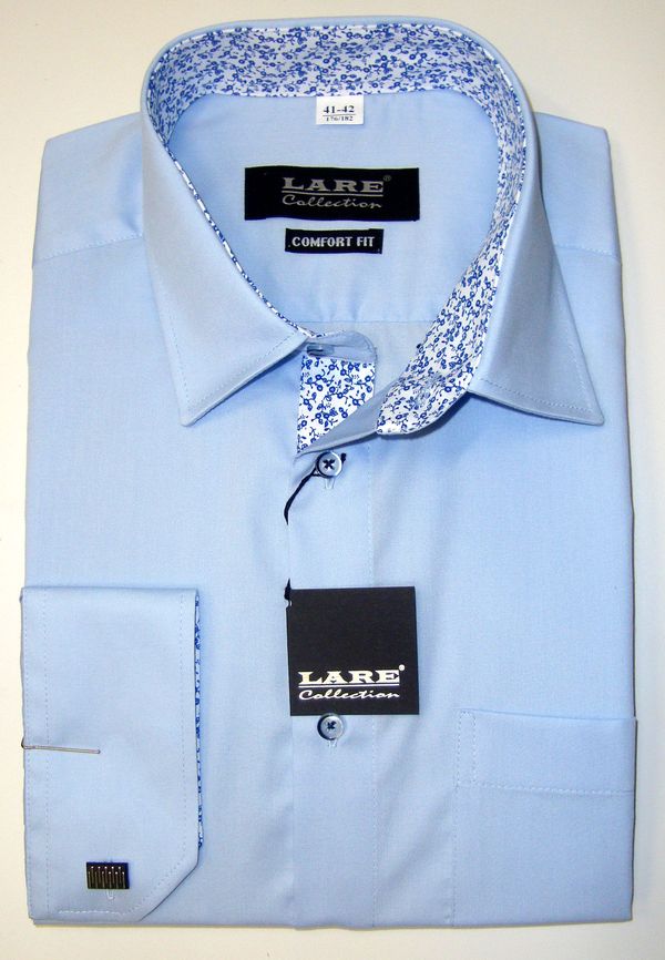 Jednobarevné košile - DLOUHÝ rukáv - COMFORT FIT-THOMAS T200 - SVĚTLE MODRÁ